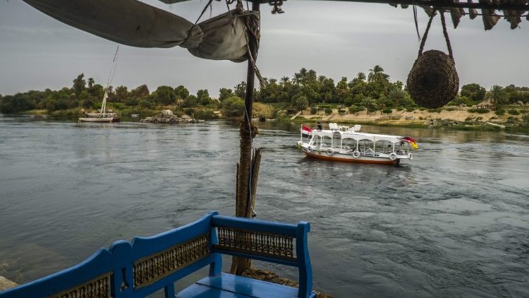 This file photo shows a boat sailing along the Nile River