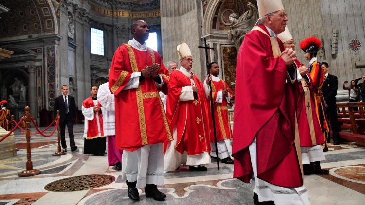Pope Francis arrives at St. Peter's Basilica to celebrate Holy Mass for deceased Cardinals and Bishops