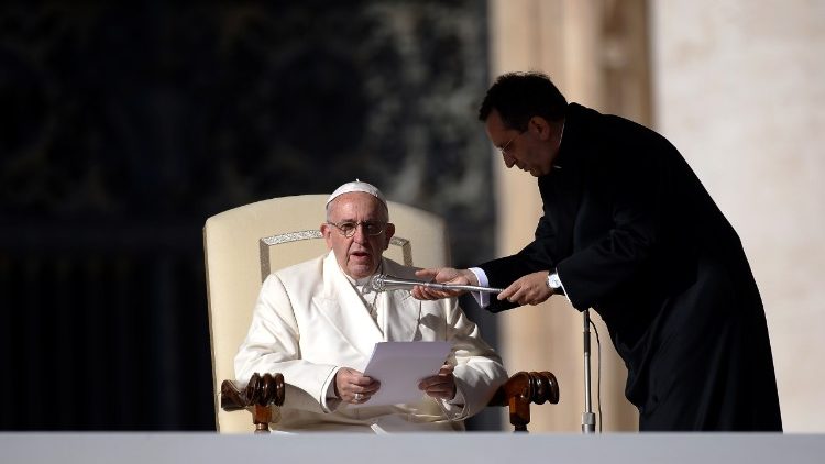 Le Pape François durant l'audience générale du 8 novembre 2017.