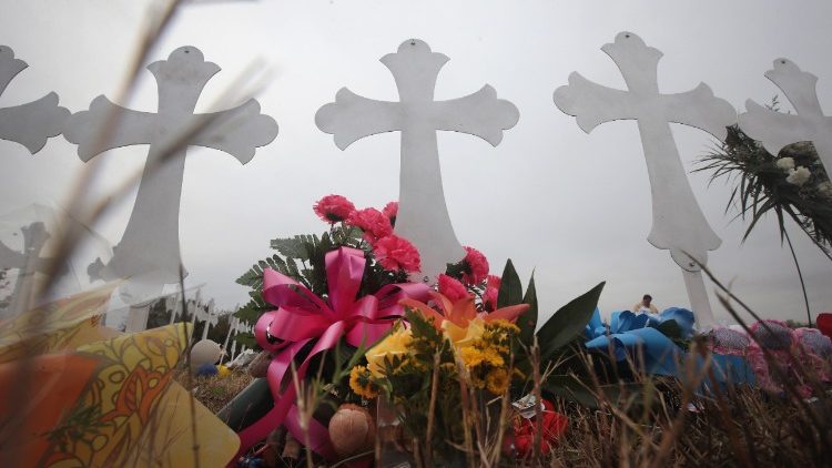 Crosses at a cemetry 
