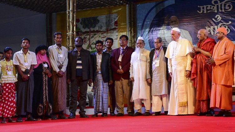 Pope Francis at the interfaith and ecumenical meeting in Dhaka, Bangladesh, on Dec. 1, 2017