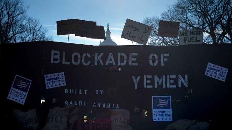 A Washington DC, des activistes manifestent pour la levée du blocus imposé par l'Arabie saoudite sur le Yémen
