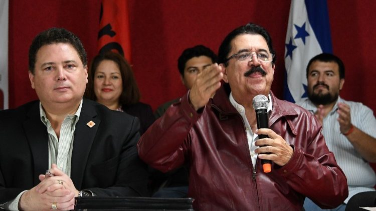 Die honduranischen Oppositionsführer wittern Wahlbetrug, hier bei einer Pressekonferenz am 22.12.2017 in Tegucigalpa