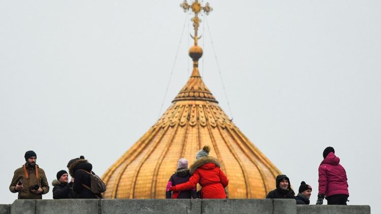 Kuppel der russisch-orthodoxen Kathedrale in Moskau
