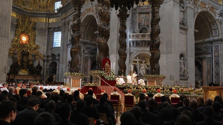 Pope at Mass on Epiphany Day in St. Peter's Basilica, 6 January 2918. 