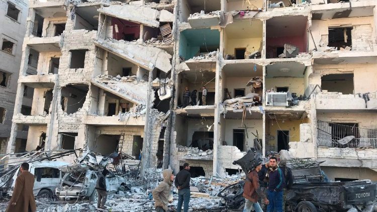 Zerstörte Gebäude in Idlib