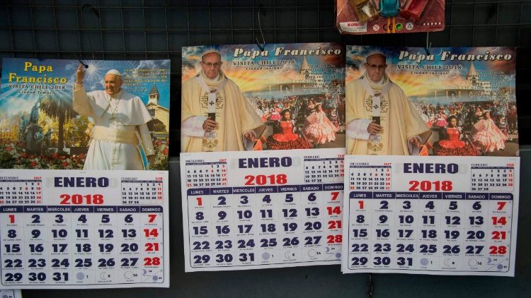 Calendari con le immagini di Papa Francesco - Santiago del Cile