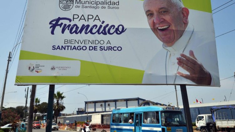 Nicht nur freudige Erwartung: Papstplakat in Chile