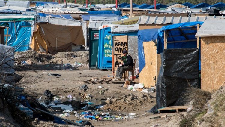 File photo of jungle migrant camp in Calais