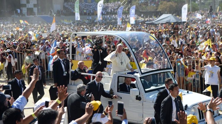 L'entusiasmo per la visita papale