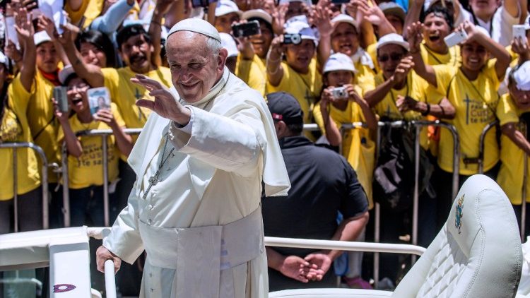 El Papa durante su viaje apostólico a Chile y Perú, enero 2018.