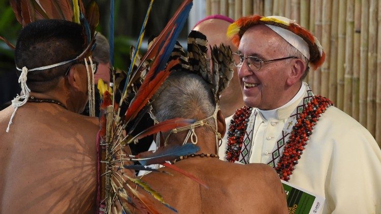 프란치스코 교황과 토착민 공동체의 만남