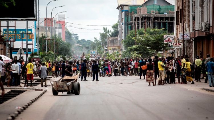 Manifestants le 21 janvier à Kinshasa