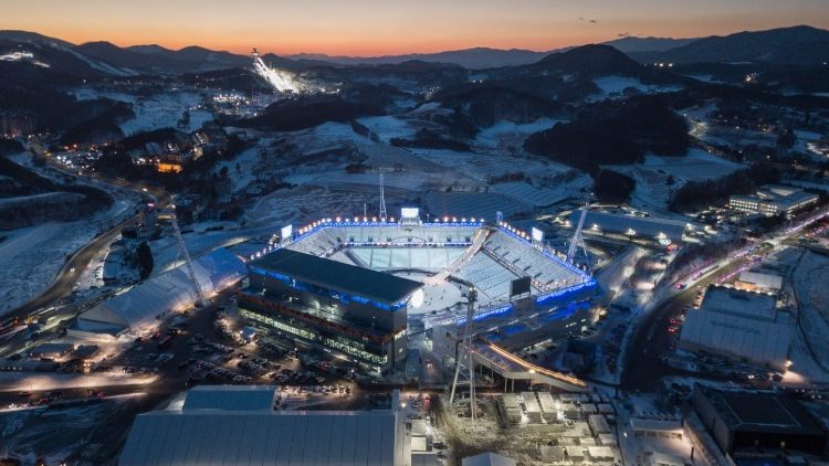 A view of the venue for the opening and closing ceremonies of the 2018 Pyeongchang winter Olympics