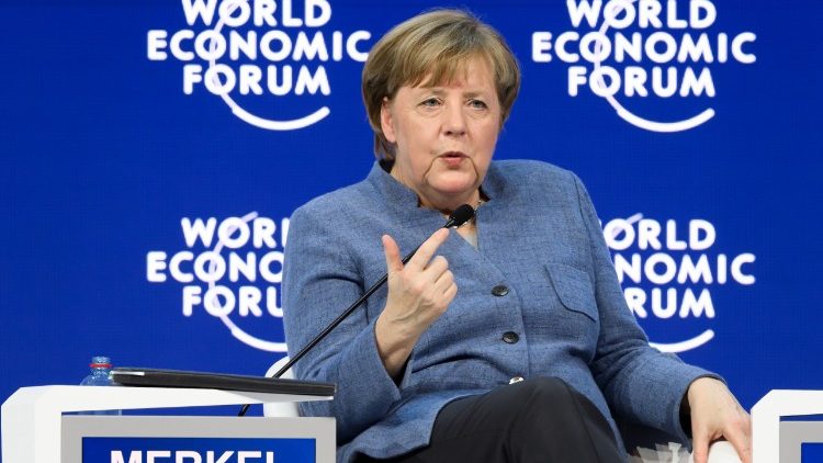 La Cancelliera tedesca Angela Merkel al Forum di Davos