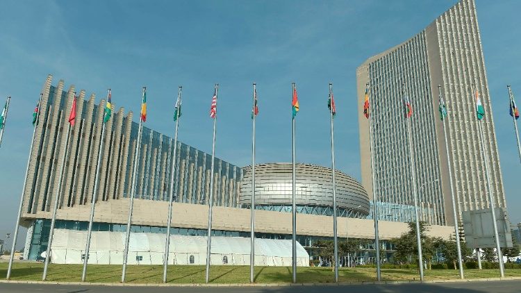 Le siège de l'Union africaine à Addis Abeba en Éthiopie, où se tient le 30ème sommet de l'Union africaine, le 29 janvier 2018.