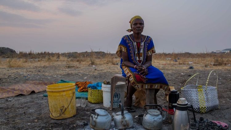 Une femme dans un camp de déplacés au Soudan du Sud, février 2018 