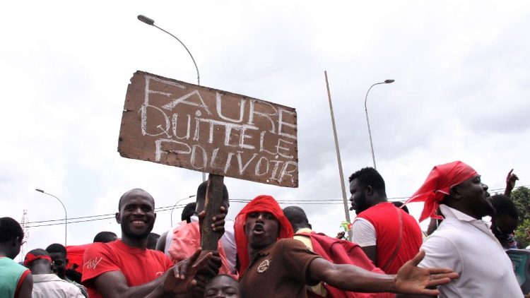Manifestants togolais à Lomé en septembre 2017. 