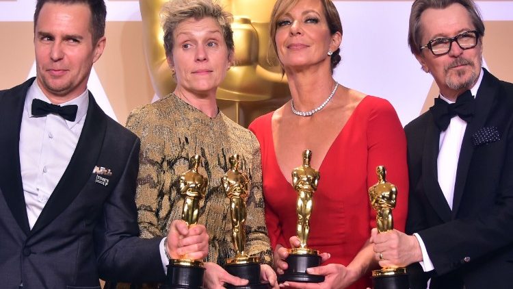 Gli attori premiati con l'Oscar: Sam Rockwell, Frances McDormand, Allison Janney e Gary Oldman  