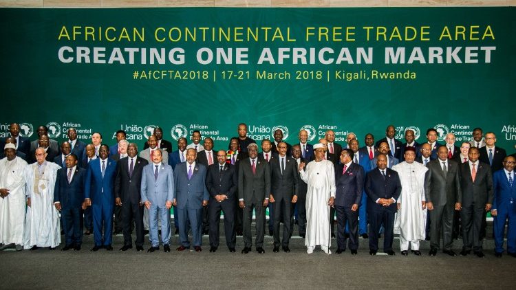 Les chefs d'États et de gouvernements africains lors du sommet de l'Union africaine à Kigali, le 21 mars 2018.