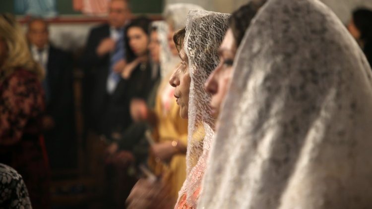 Des chrétiens palestiniens lors de la messe pascale à Gaza, le 1er avril.