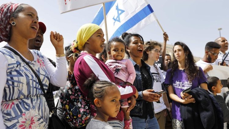 Migranten demonstrieren am Dienstag in Jerusalem