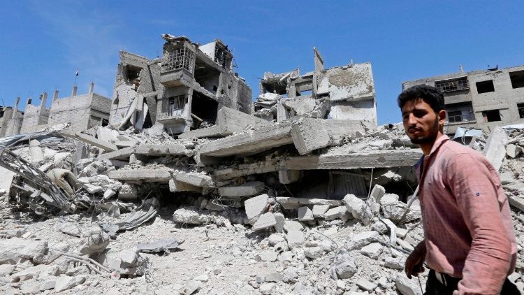 Douma on the outskirts of Damascus, reduced to rubble