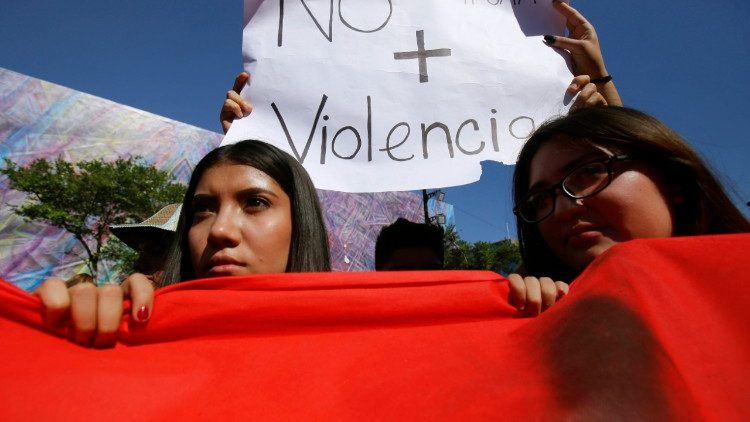 Protesta de los estudiantes en México contra la violencia