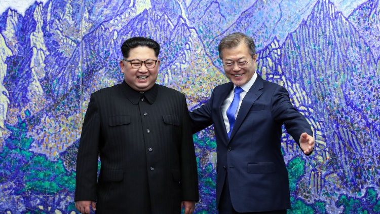 I Presidenti delle due Coree Kim Jong-un e Moon Jae-in