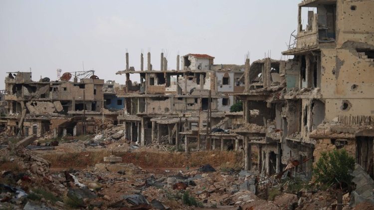 Devastazione a sud di Damasco