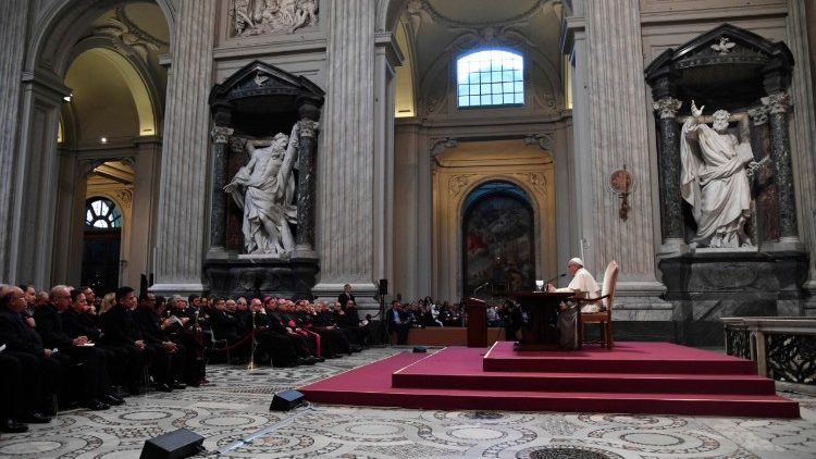 Папа Франциск на встрече с духовенством Римской епархии