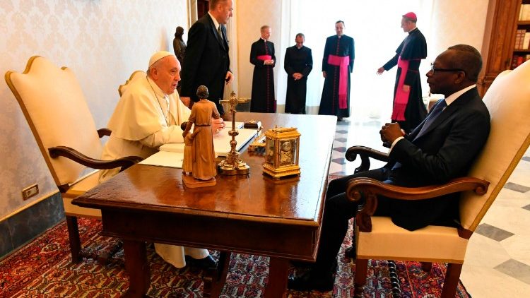 Pope Francis with Benin's President Talon