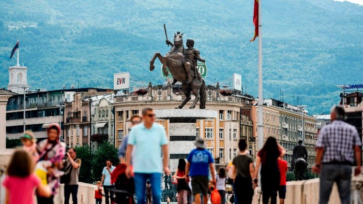 Skopje, la capitale de la Macédoine. Image d'illustration. 