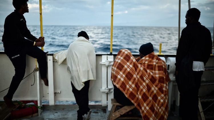 Das Schiff Aquarius mit Flüchtlingen