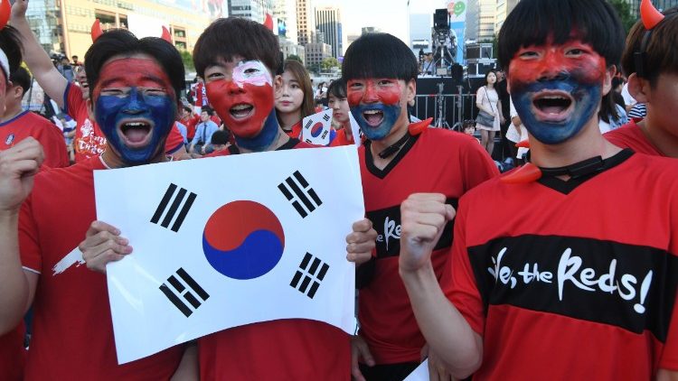 Fanoušci jihokorejského týmu na mistrovství světa 18. 6. 2018