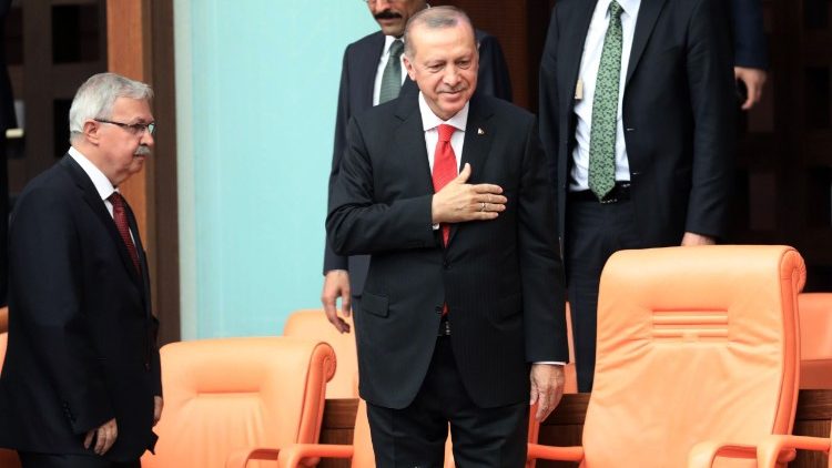 Turkish President Tayyip Erdogan at the Grand National Assembly