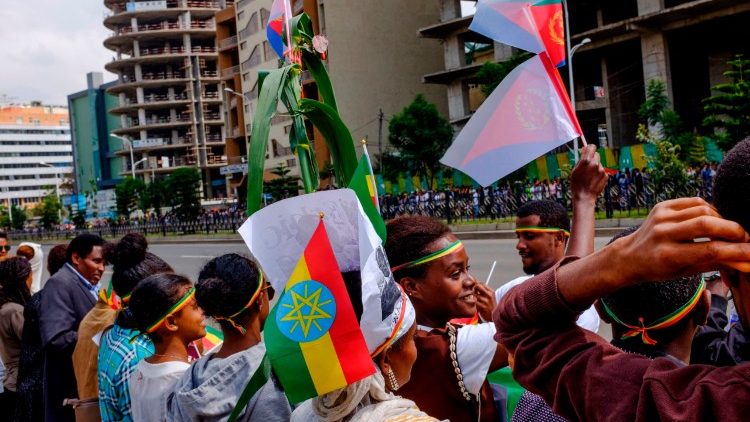 Bandeiras da Etiópia e Eritreia