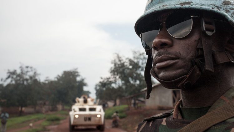 Un soldat tanzanien de la mission de l'ONU (Minusca)