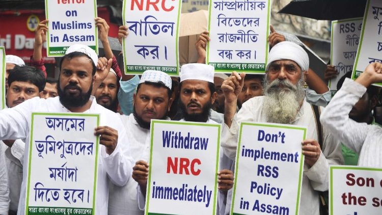 A protest rally against the draft list of the the National Register Citizens (NRC).