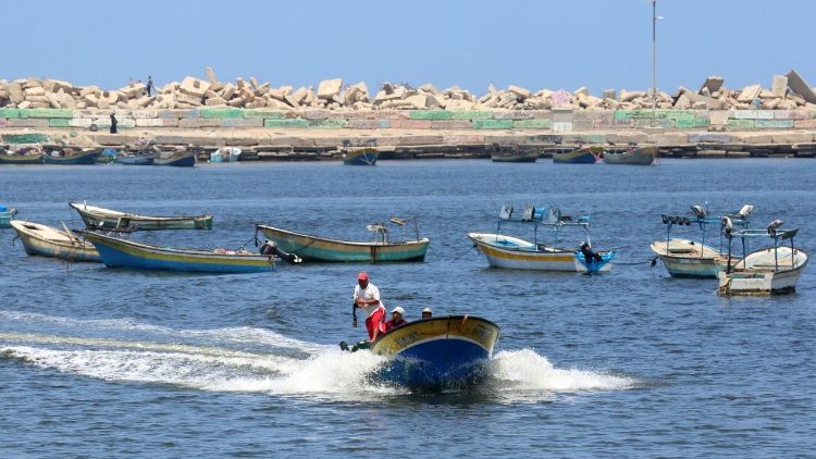 Fischerboote im Hafen von Gaza - Aufnahme vom Samstag