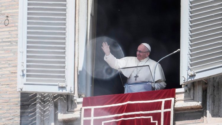 Pope Francis during the Angelus in St Peter's Square