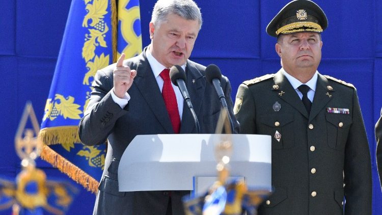 Der ukrainische Präsident Poroschenko bei einer Rede 