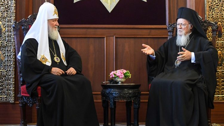 Руският патриарх Кирил и Вселенският патриарх Вартоломей в Истанбул, 31 август 2018