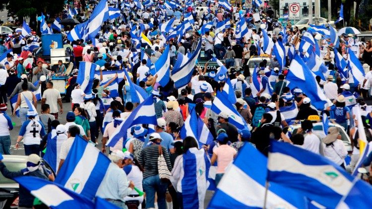 Протестна манифестация в Манагуа срещу управлението на президента Даниел Ортега