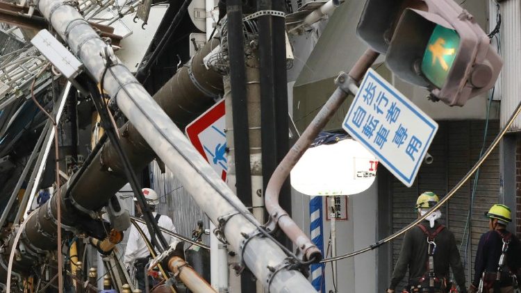 Damage caused by Typhoon Jebi in Osaka