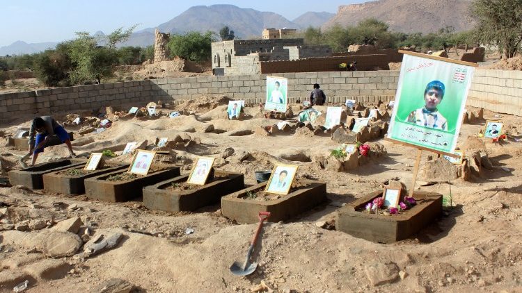 гробище с убитите в Йемен деца, 4 септември 2018