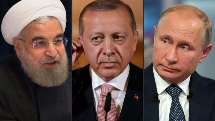 صورة مركّبة لرؤساء روسيا، تركيا وإيران