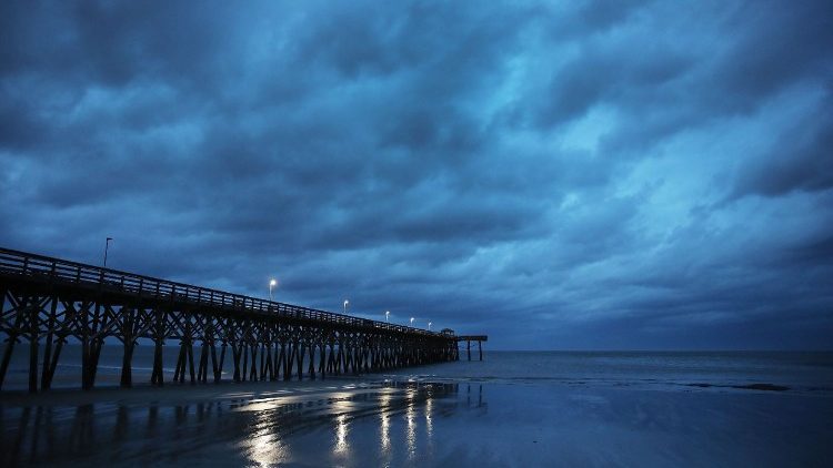 Hurricane Florence is hitting the coastline of North and South Carolina, US.
