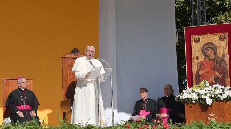 教皇フランシスコ、シチリア州中部、ピアッツァ・アルメリーナ訪問で　2018年9月15日
