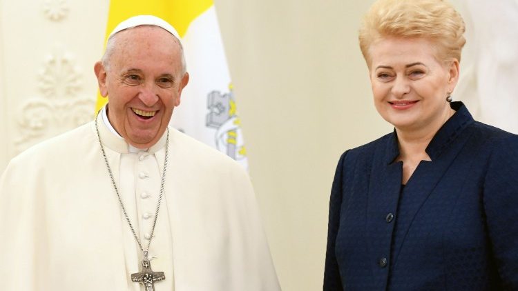 Påven Franciskus och Litauens president Dalia Grybauskaite
